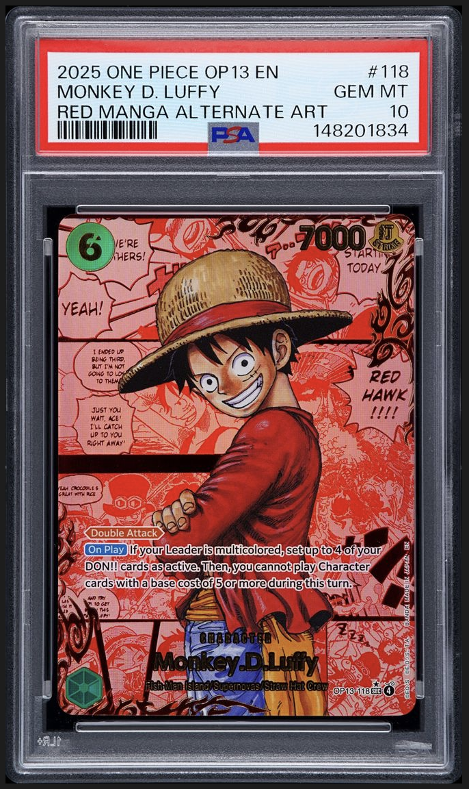 Monkey D. Luffy PSA 10 graded collectible